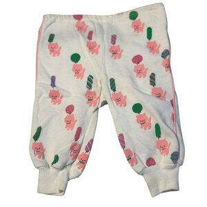 VTG Confetti Knits Cat Print Baby Sweatpants – All-Over Graphic – Newborn to 6M
